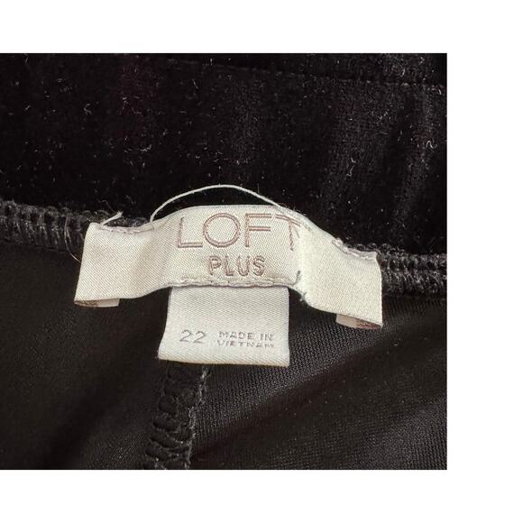LOFT Plus Womens Size 22 Velvet Velour Black Cropped Pants - Picture 3 of 7